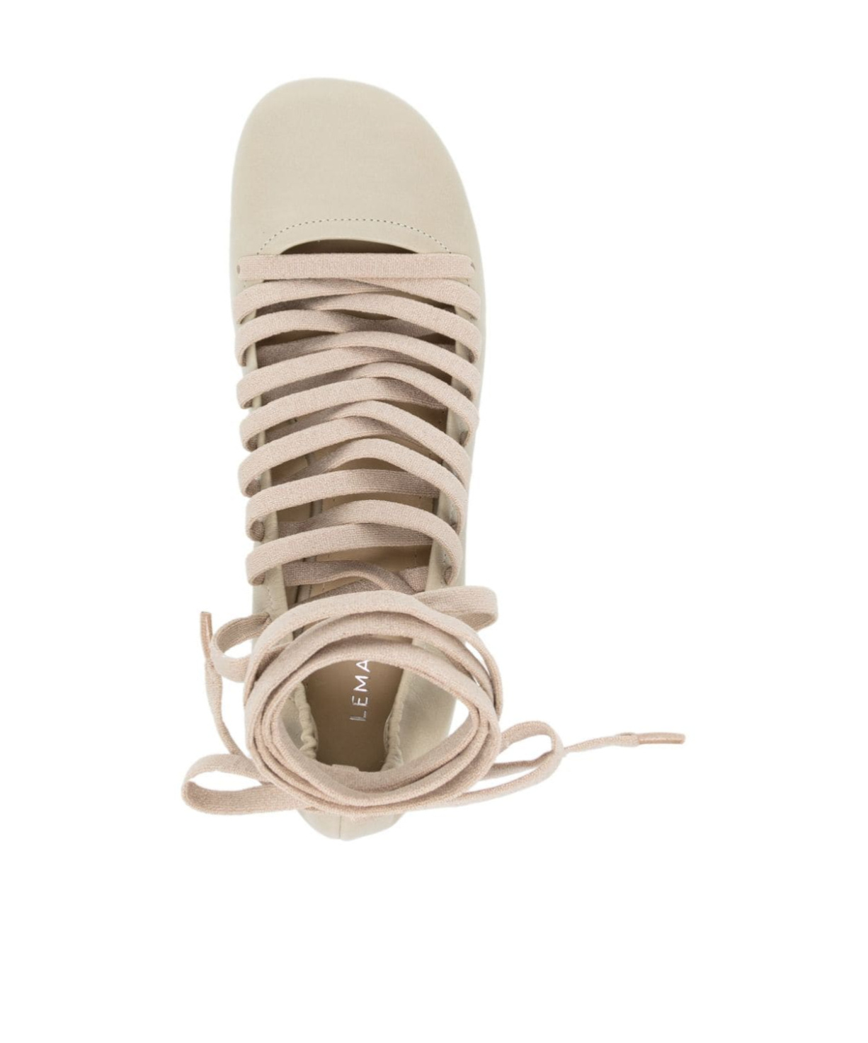 Lemaire Lace-up Leather Pumps In Nude