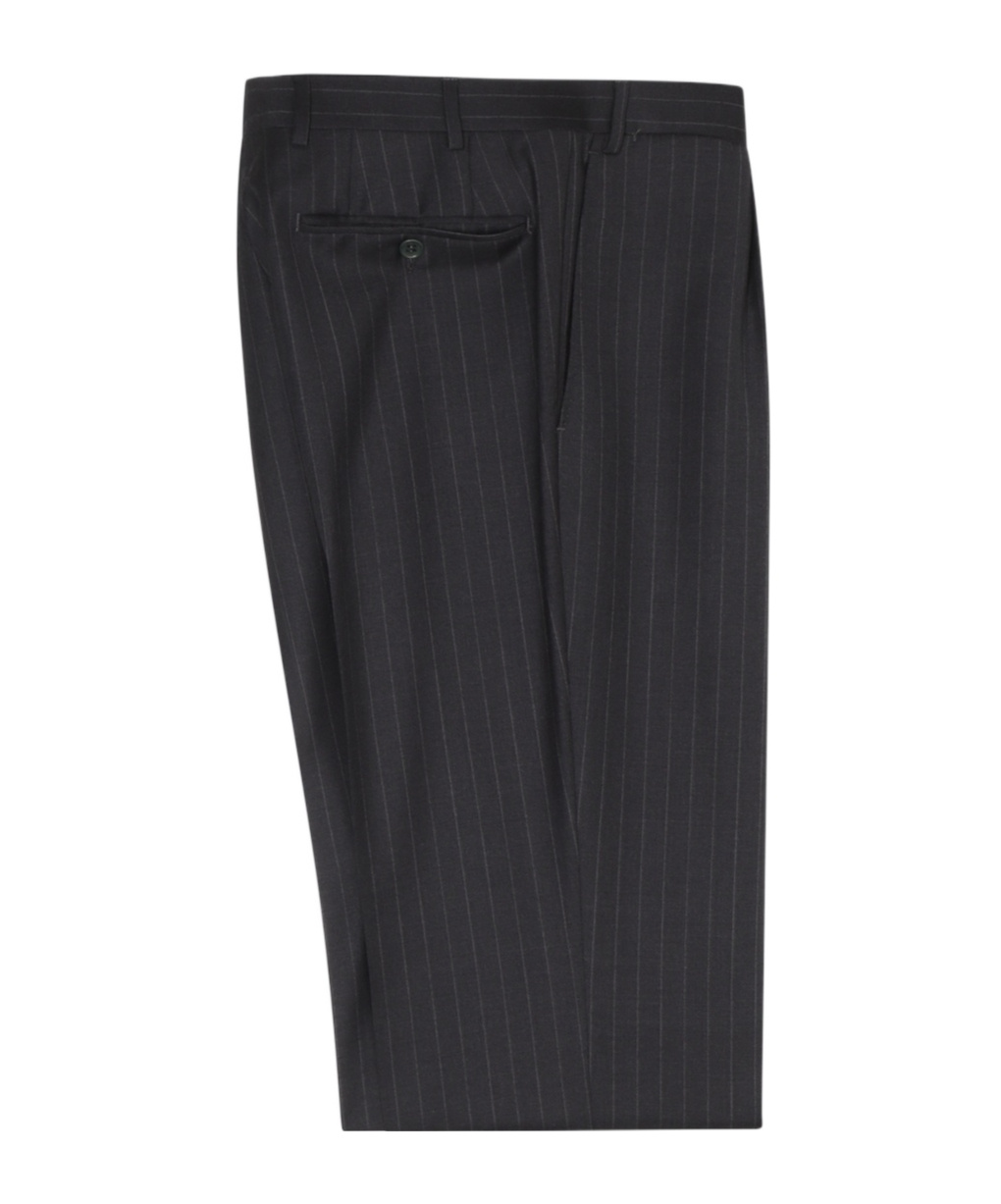 Canali Pinstripe Wool Suit In Black