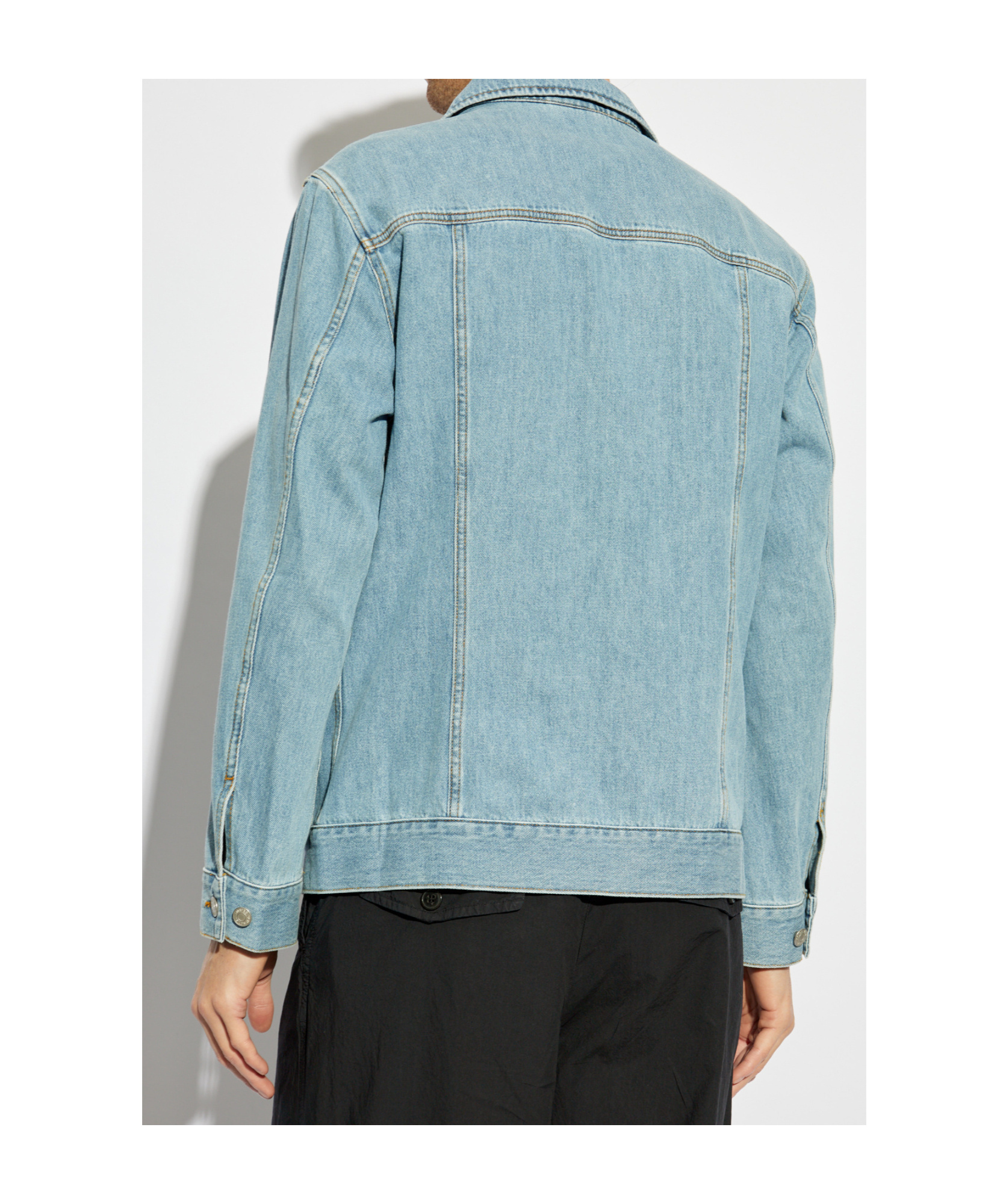 Dries Van Noten Long-sleeved Denim Coat In Blue