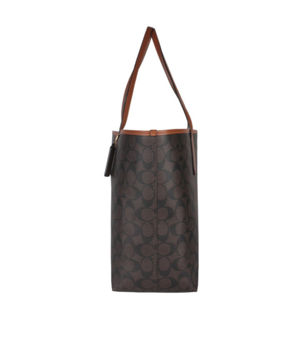 Coach Contrast-color Logo Handbag In Black