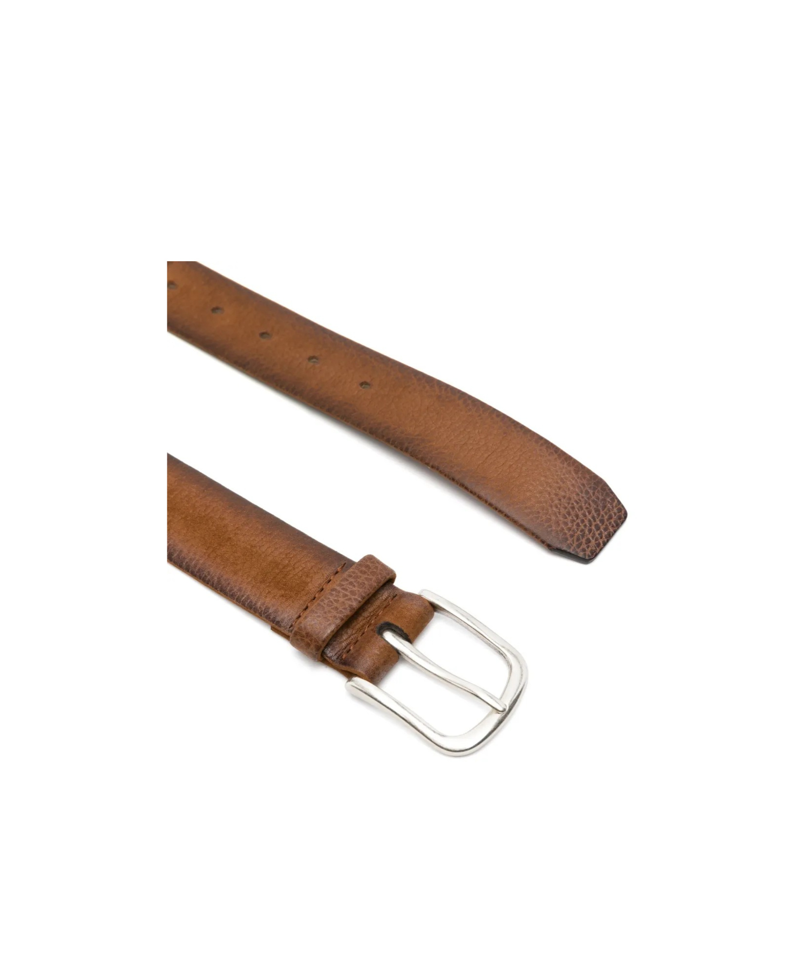 Orciani Calf Leather Classic Belt With Polished Metal Buckle