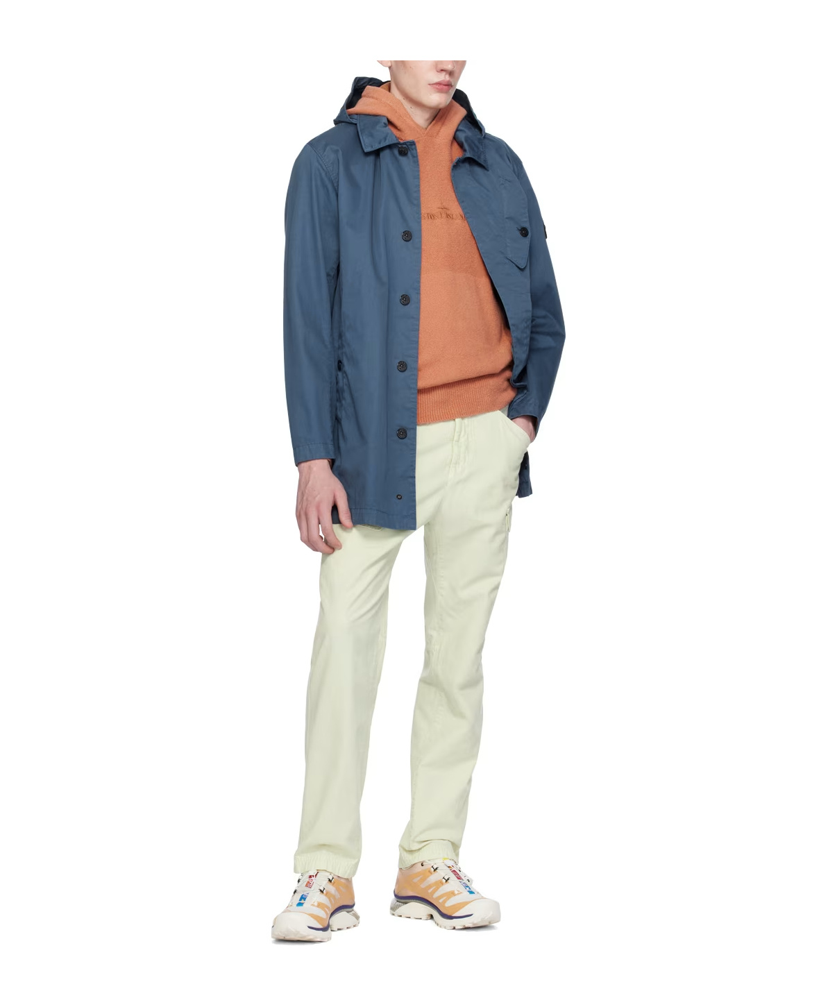 Stone Island Blue Patch Jacket In Blue