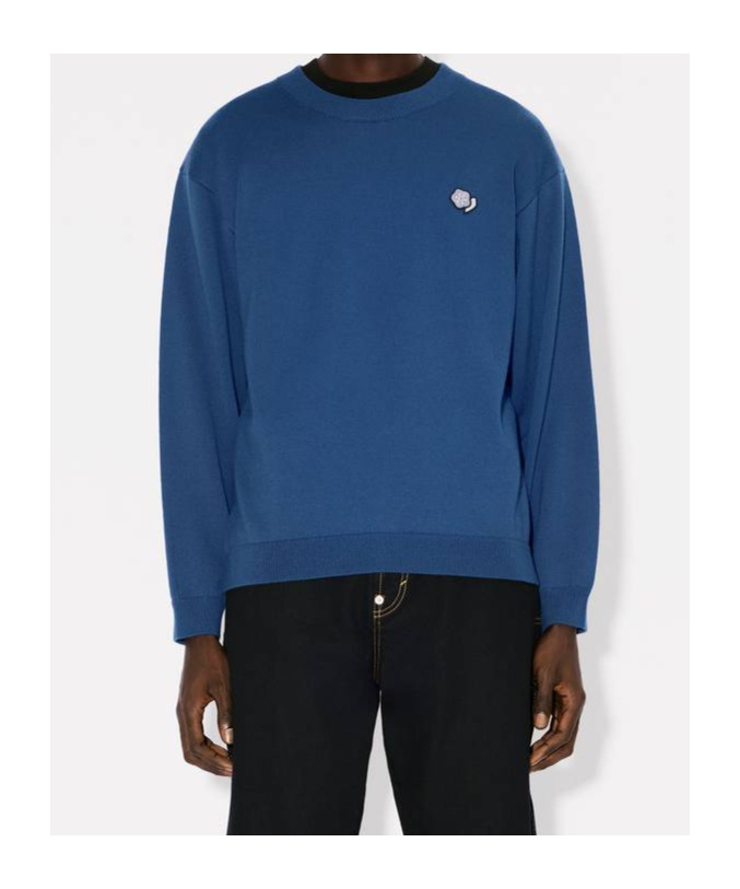 Kenzo Pop Sweater In Merino Wool In Blue