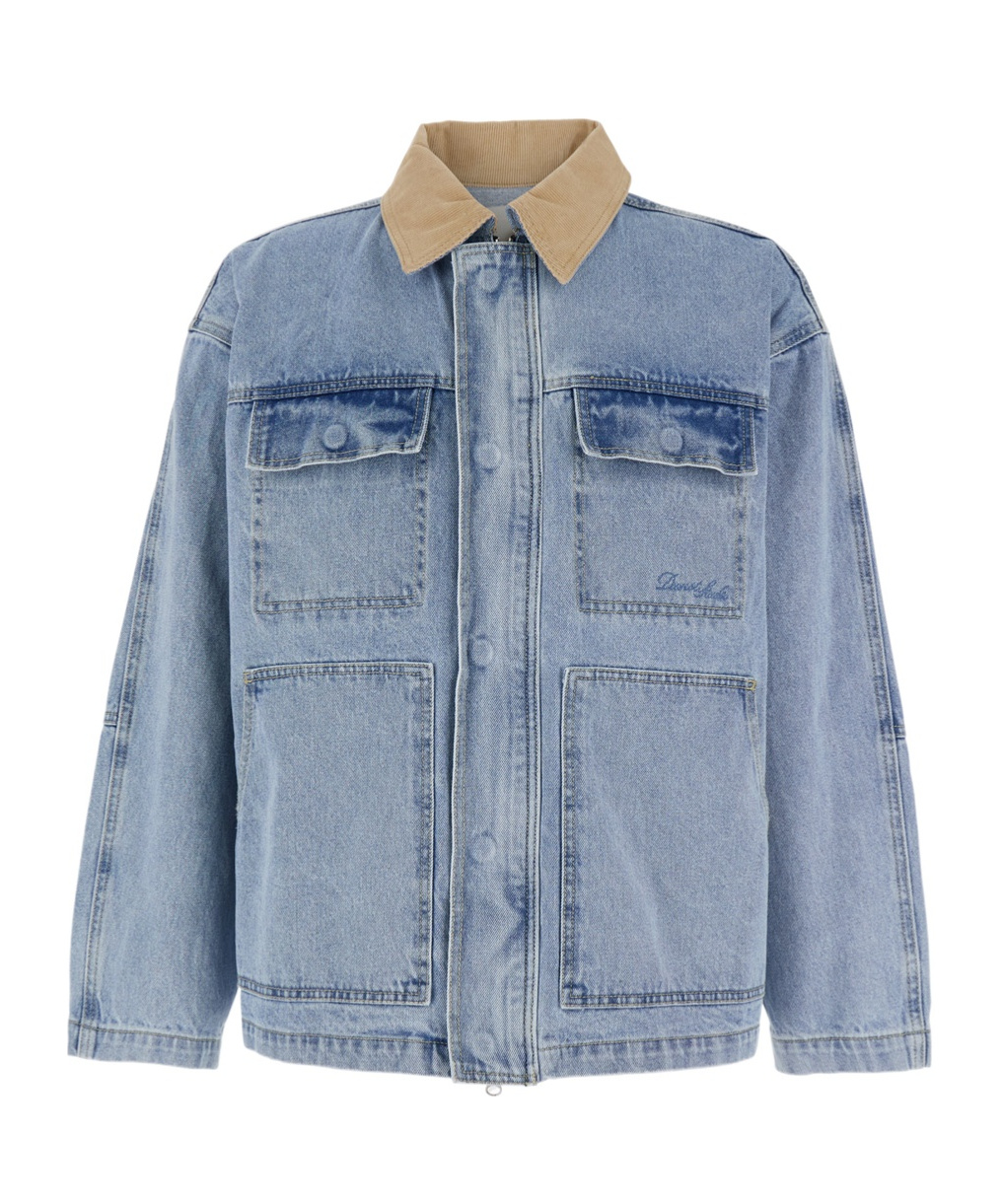 Dunst Vintage Denim Work Jacket In Blue