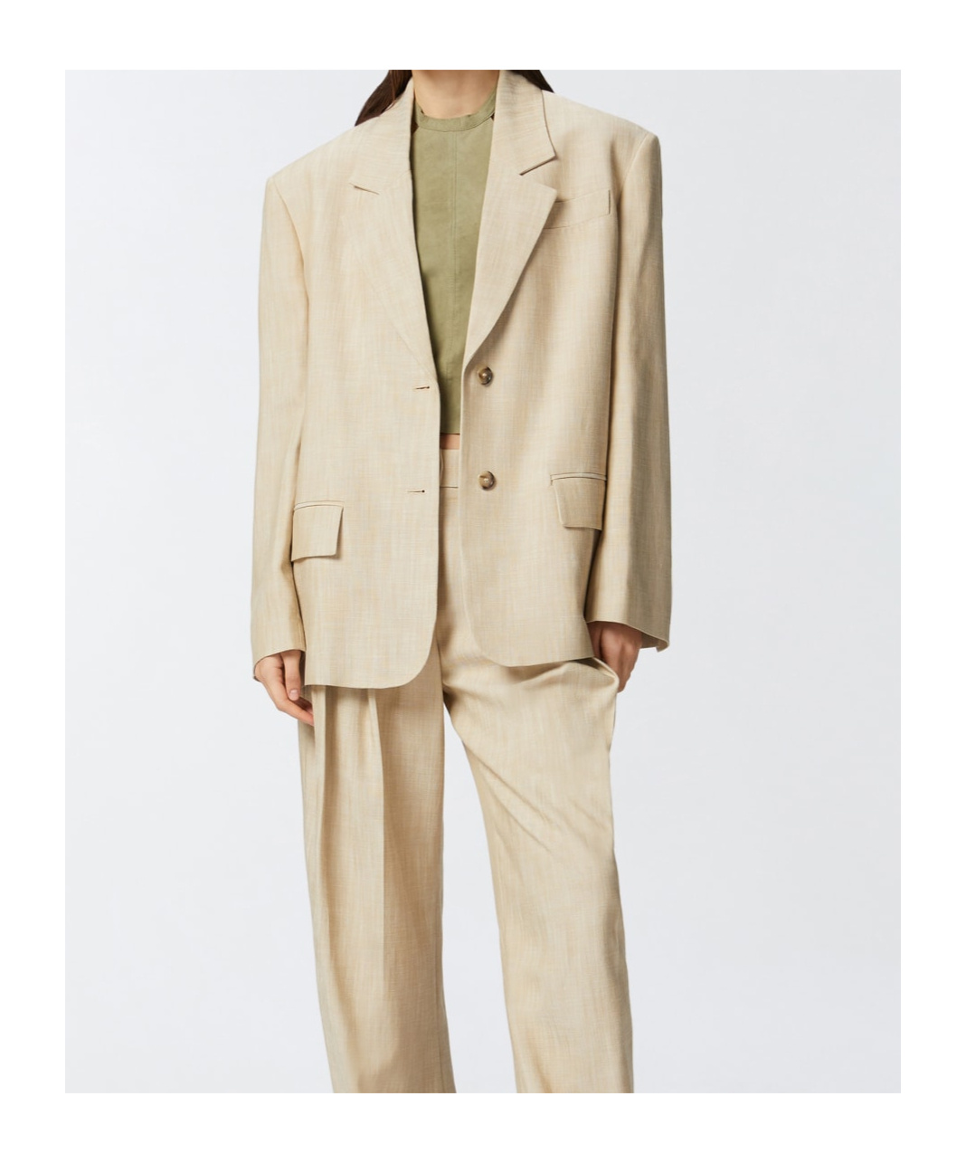 Pinko Belted Waist Blazer With Front Button Fastening In Nude