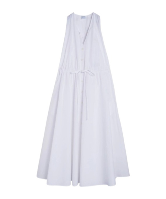 Aspesi Button-fastening Drawstring Dress In White