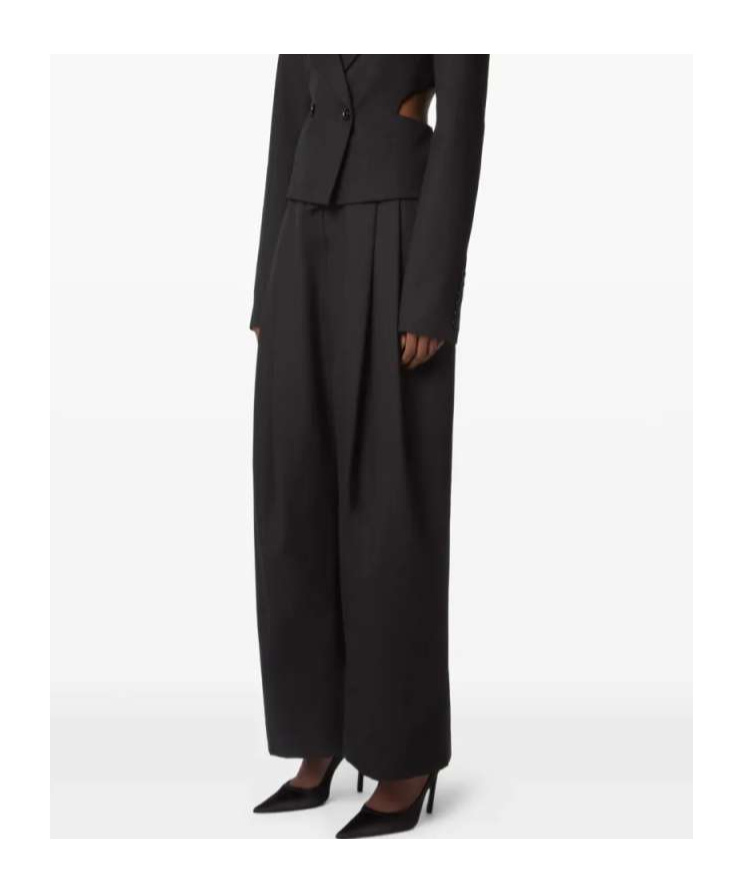Nina Ricci Large Pants In Wool Gabardine In Black