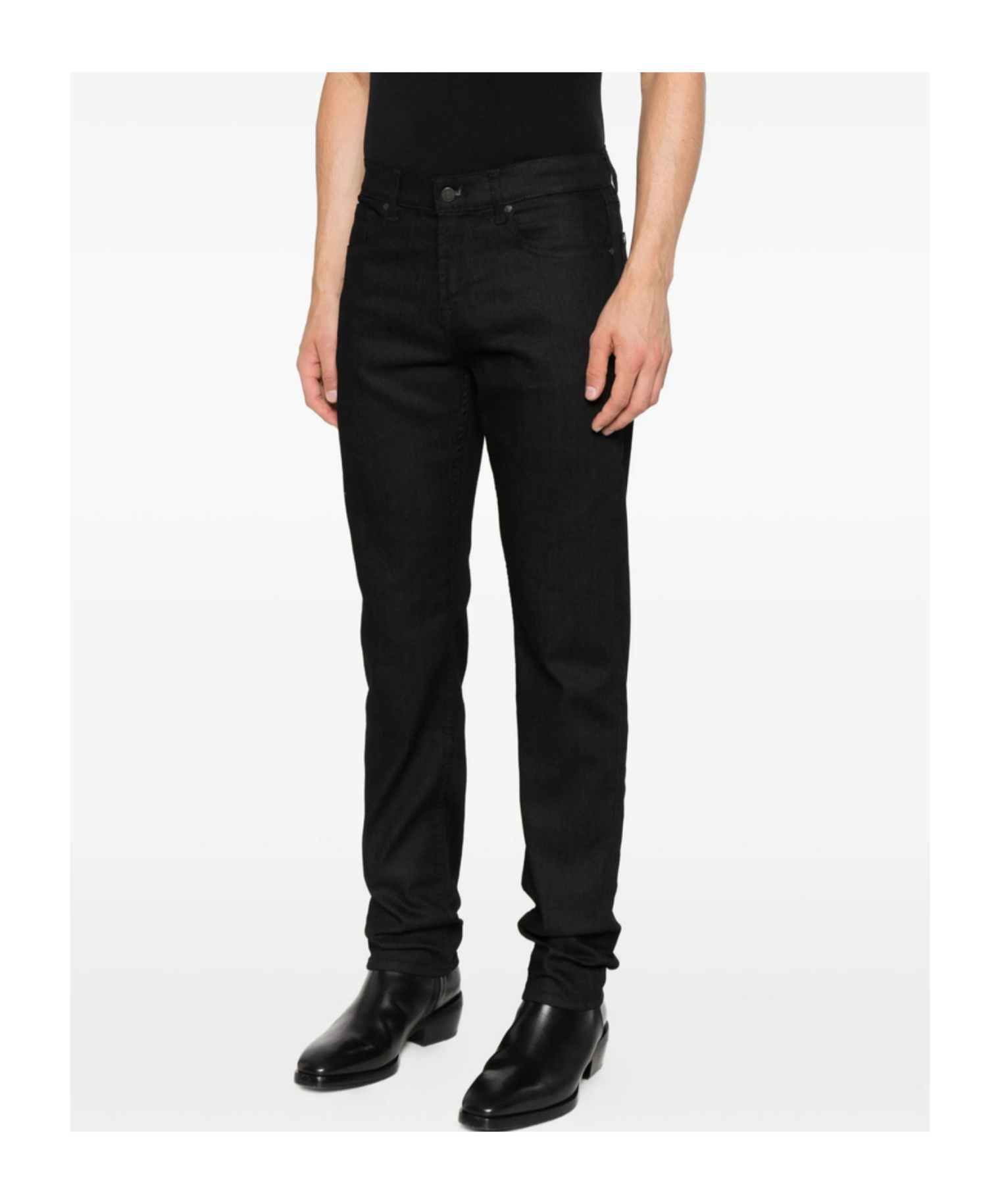 7 For All Mankind Denim Slim-fit Jeans In Black
