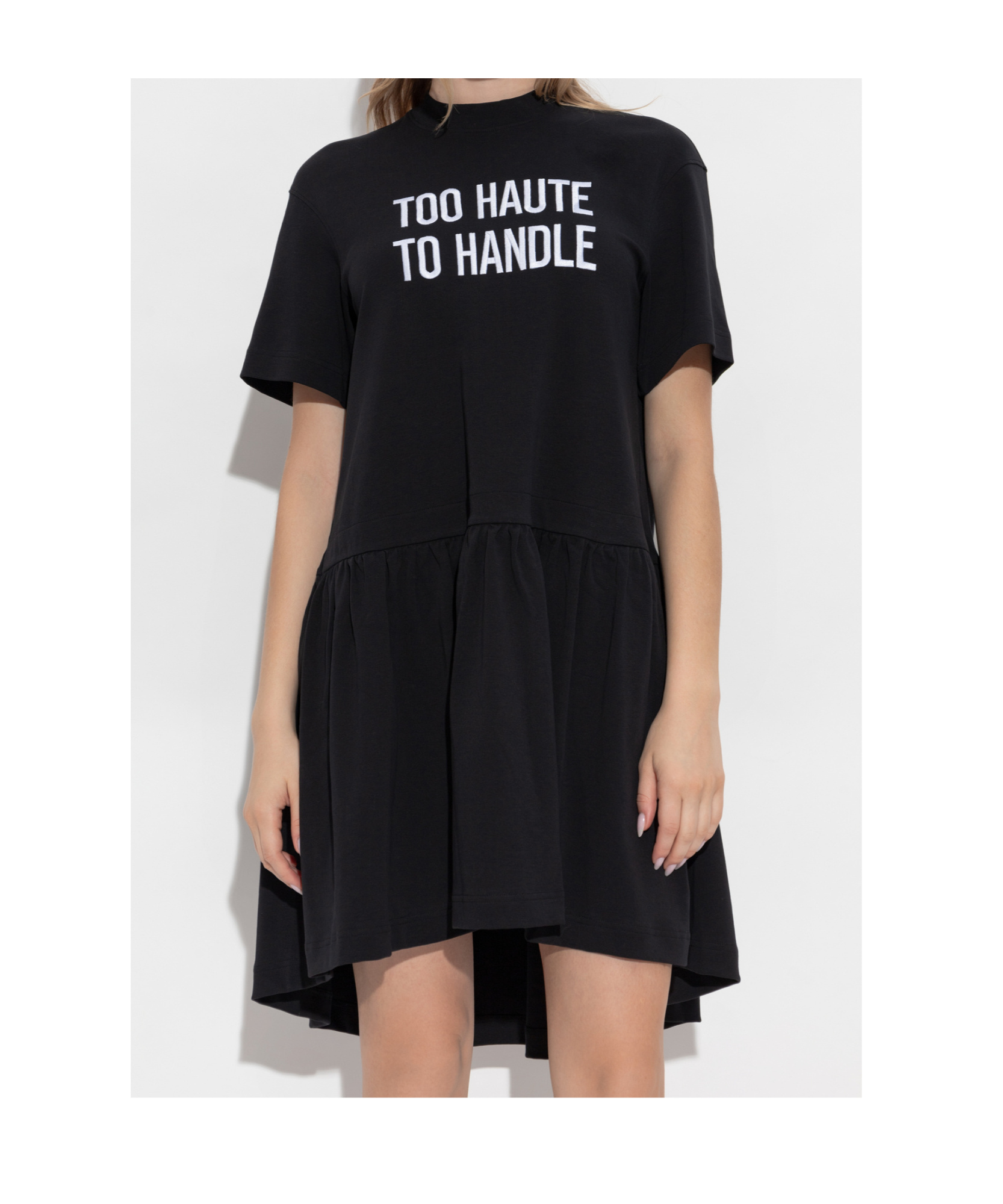 Moschino Graphic Print Dress Short Sleeves In Black