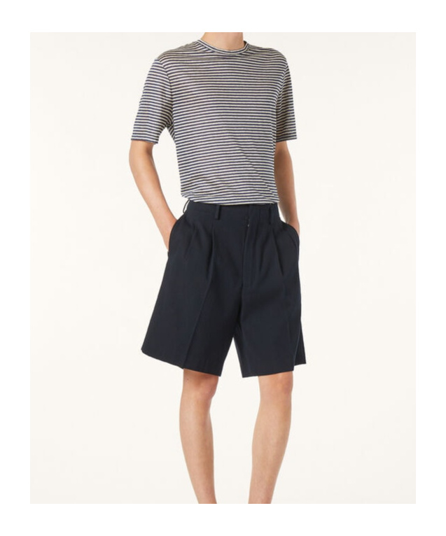 Loro Piana Cremia T-shirt In Nougat/navy Blue