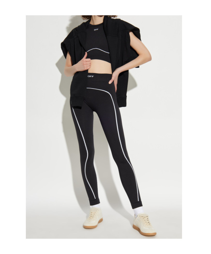 Off-white Off White Women Black Seamless Activewear Top In Black