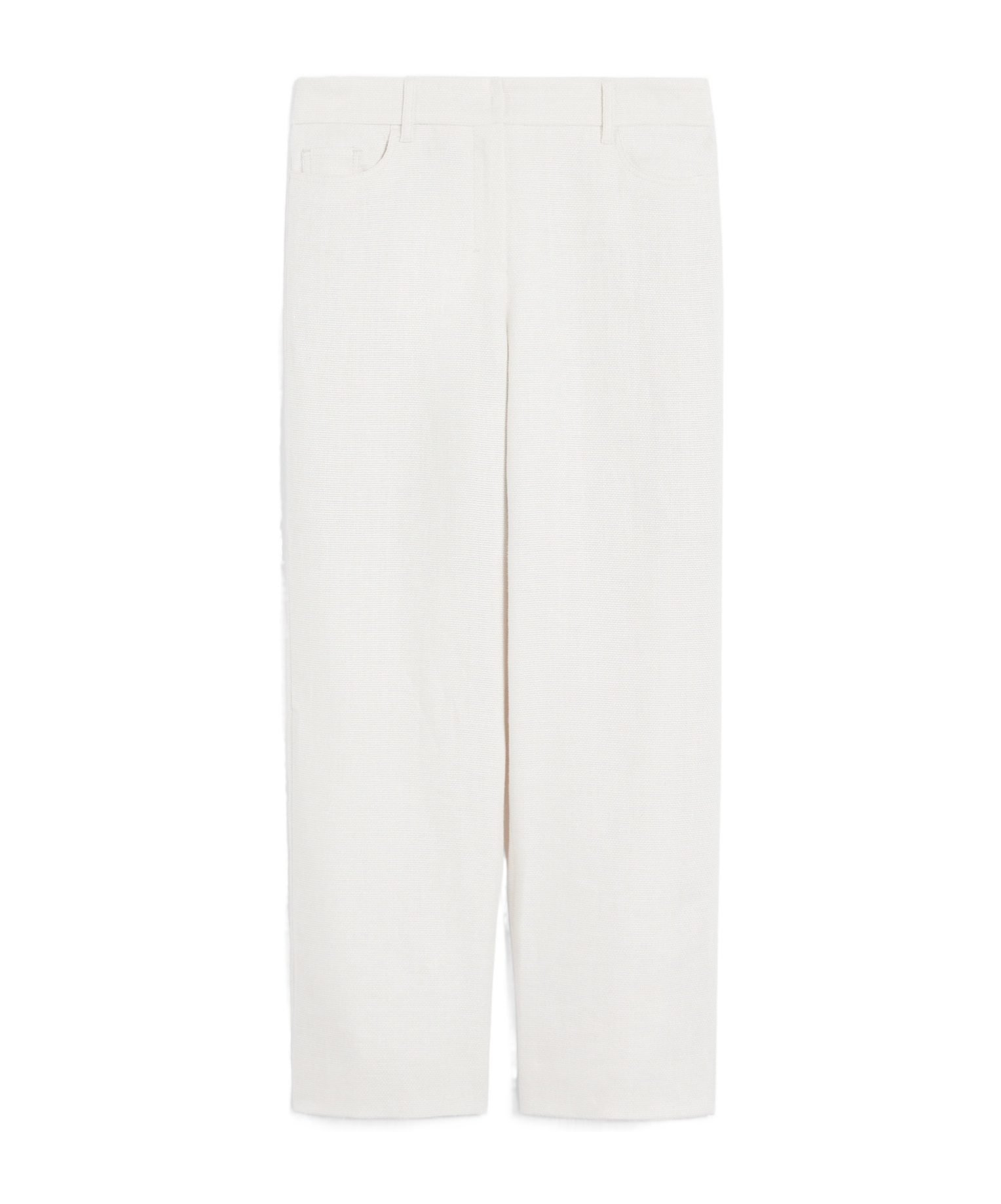 Max Mara Wide-leg Pants In Linen And Cotton Basketweave Fabric In Beige
