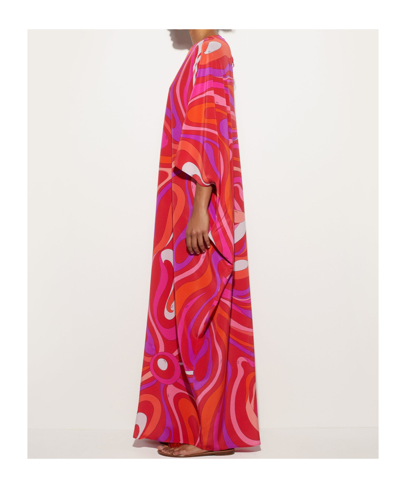 Emilio Pucci Marmo Print Silk Kaftan