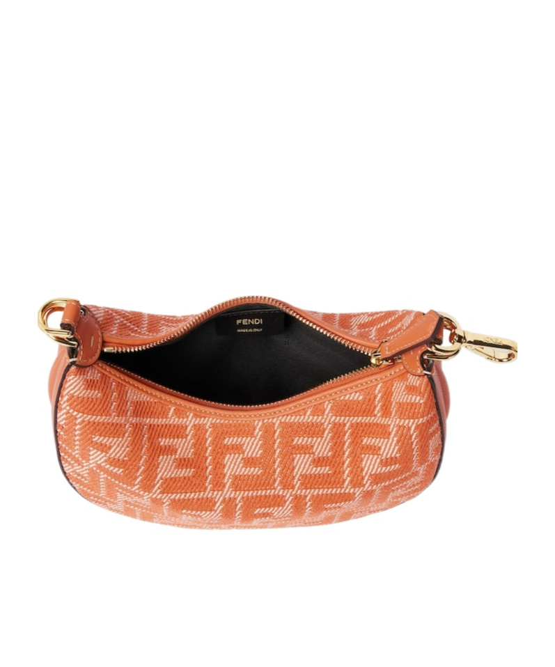 Fendi Women Borsa A Mano Graphy Mini In Denim Ricamato In Multicolor