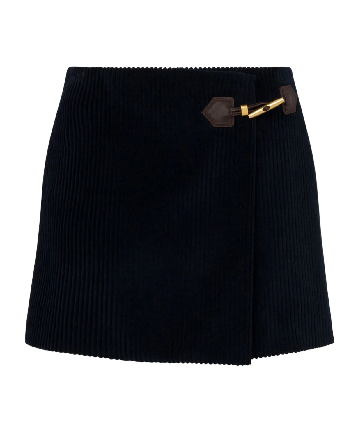 Moschino Buckle-wrap Mini Skirt In Blue