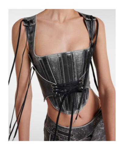 Knwls Leather Bustier In Black