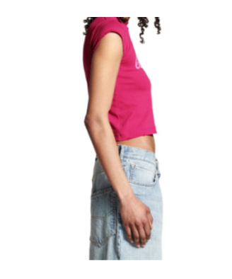 Shop Balenciaga Women's Ciao Bello Shrunk T-shirt In Pink