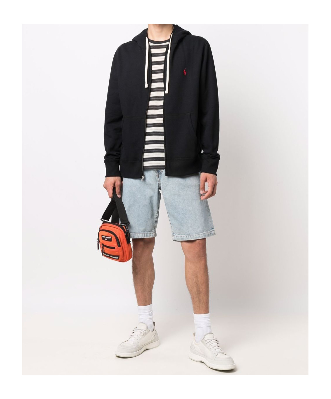 Polo Ralph Lauren Zip Sweatshirt With Front Pockets And Hood In Blue