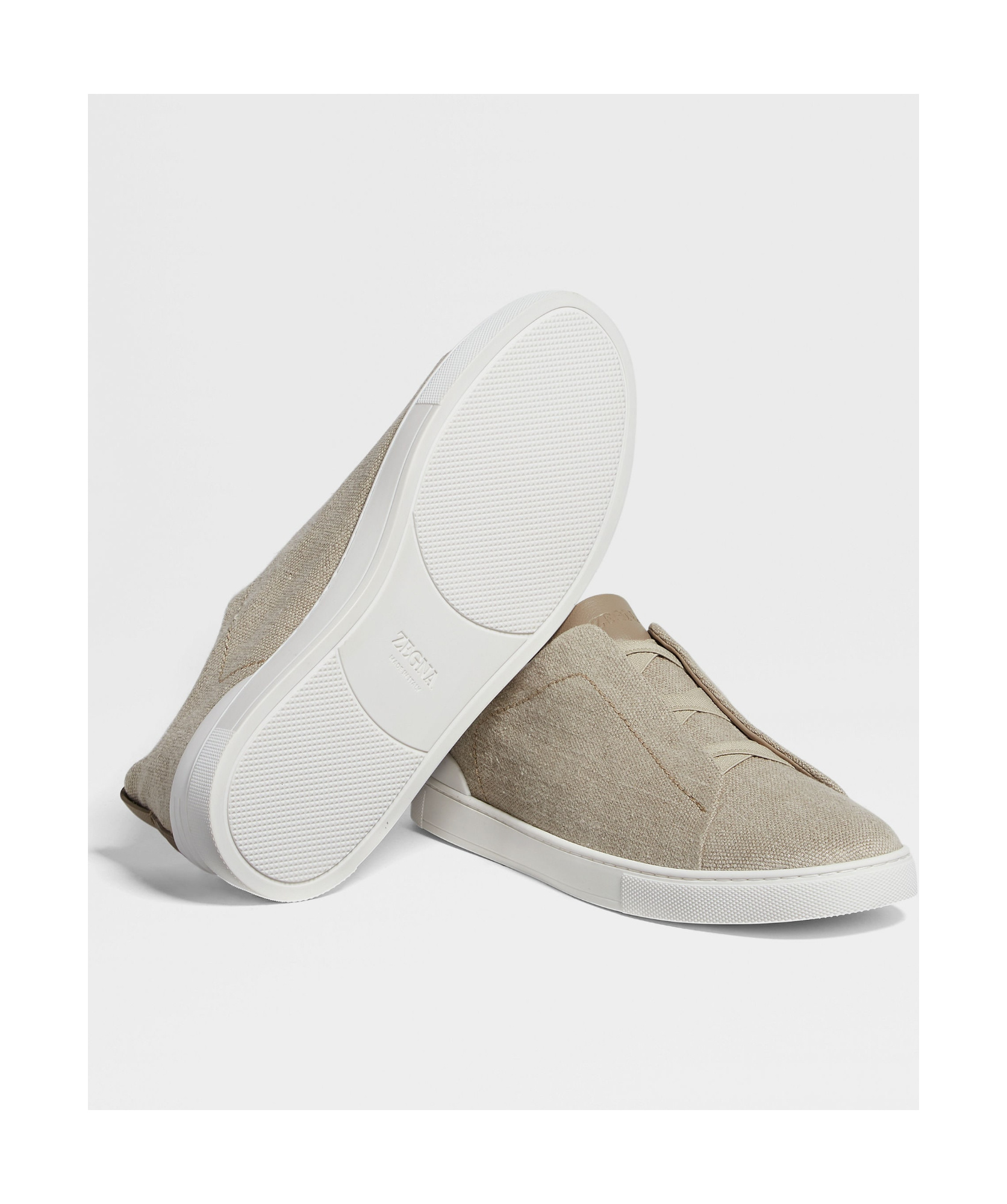 Zegna Round Toe Low Top Casual Shoes In Neutral