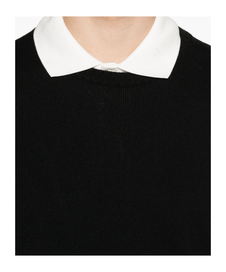 Drumohr Wool Crewneck Sweater In Black