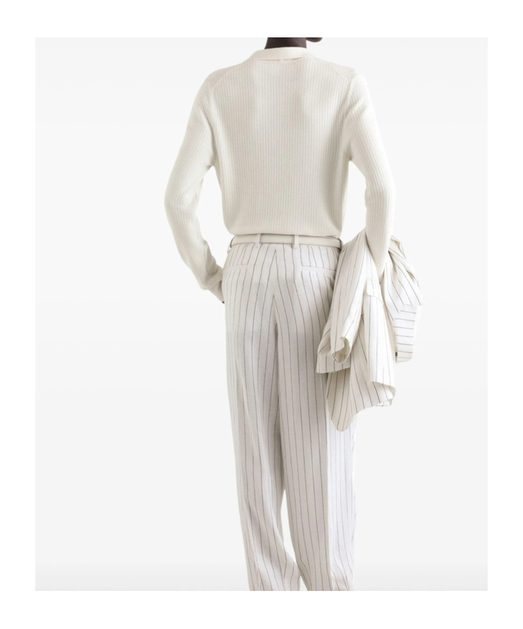 Dolce & Gabbana Ribbed Cardigan In White