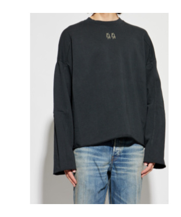 44 Label Group Long-sleeved Sweatshirt In Black