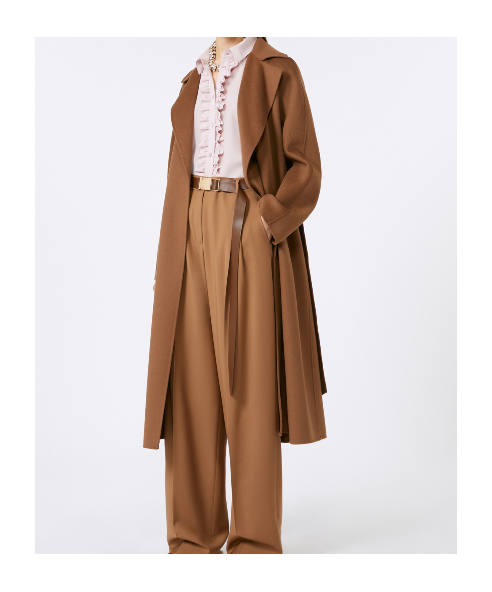 Max Mara Wool, Cashmere And Silk Coat In Brown