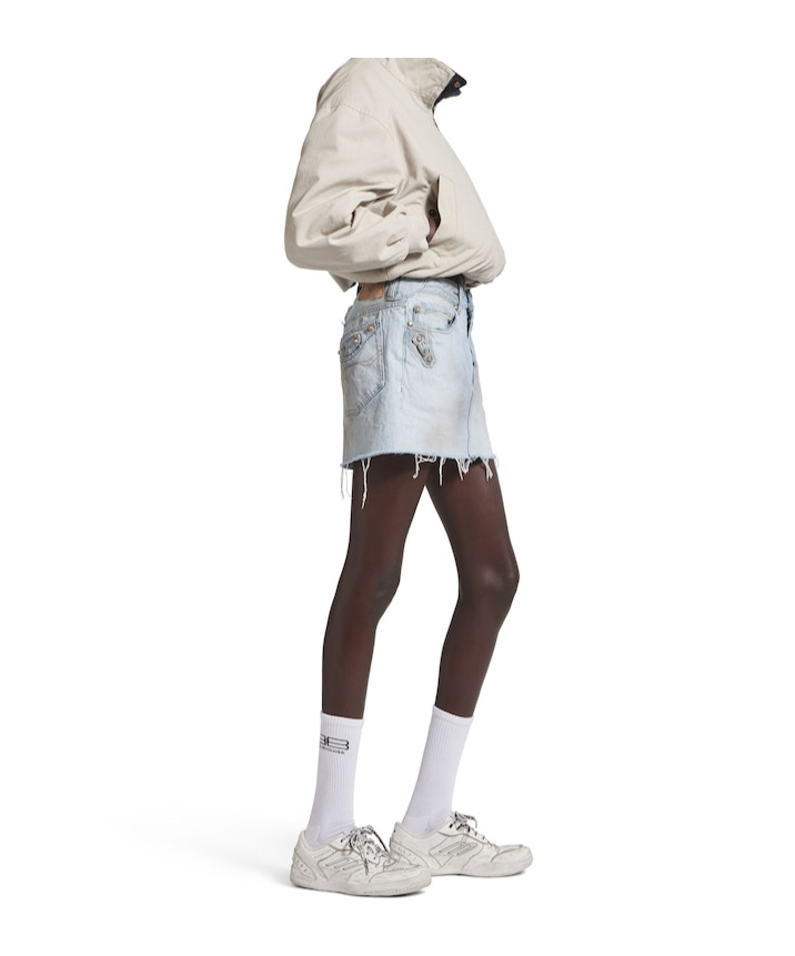 Balenciaga Women's City Mini Skirt In Light Blue In Blue