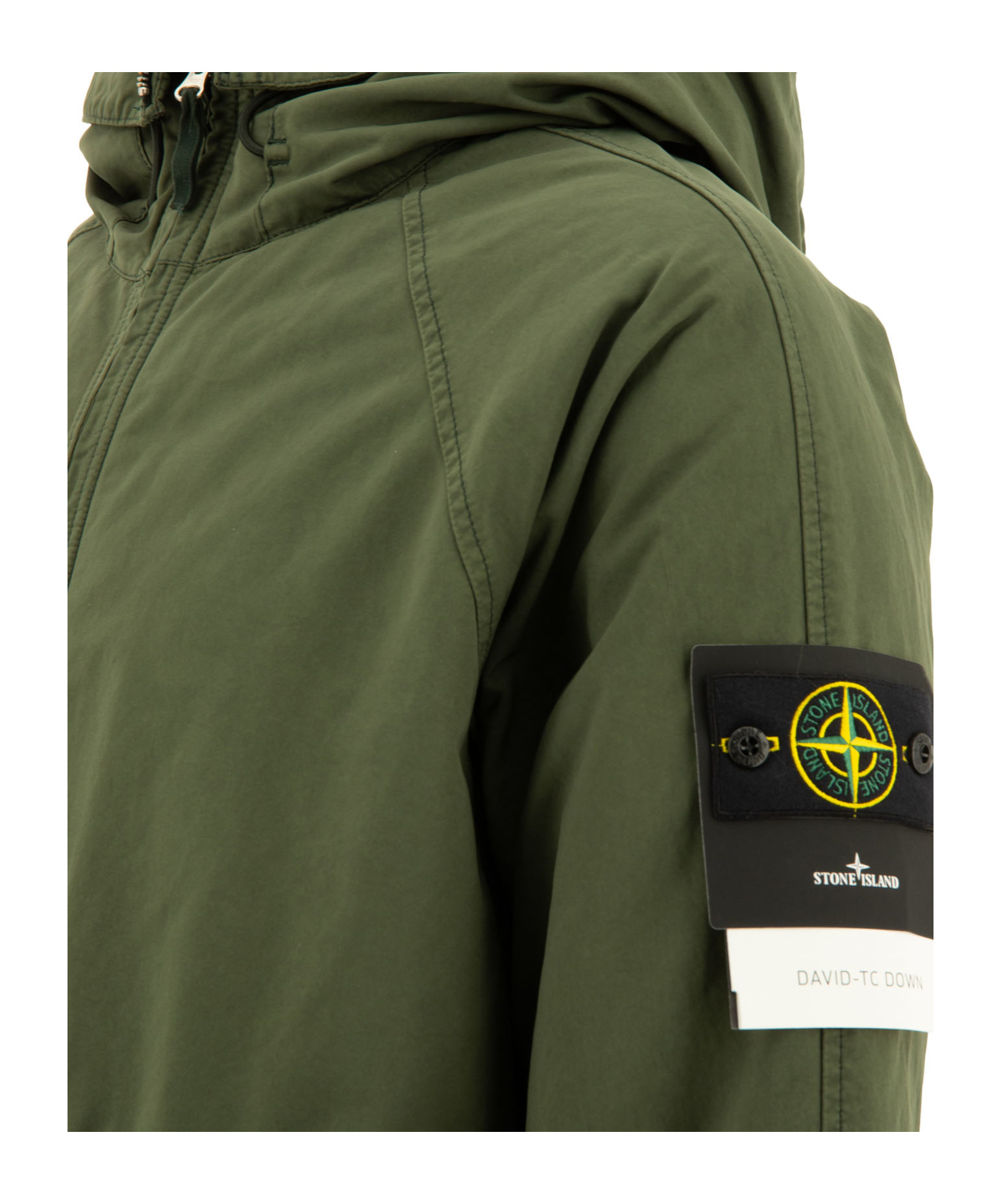 Stone Island Long-sleeved Down Jacket In Green