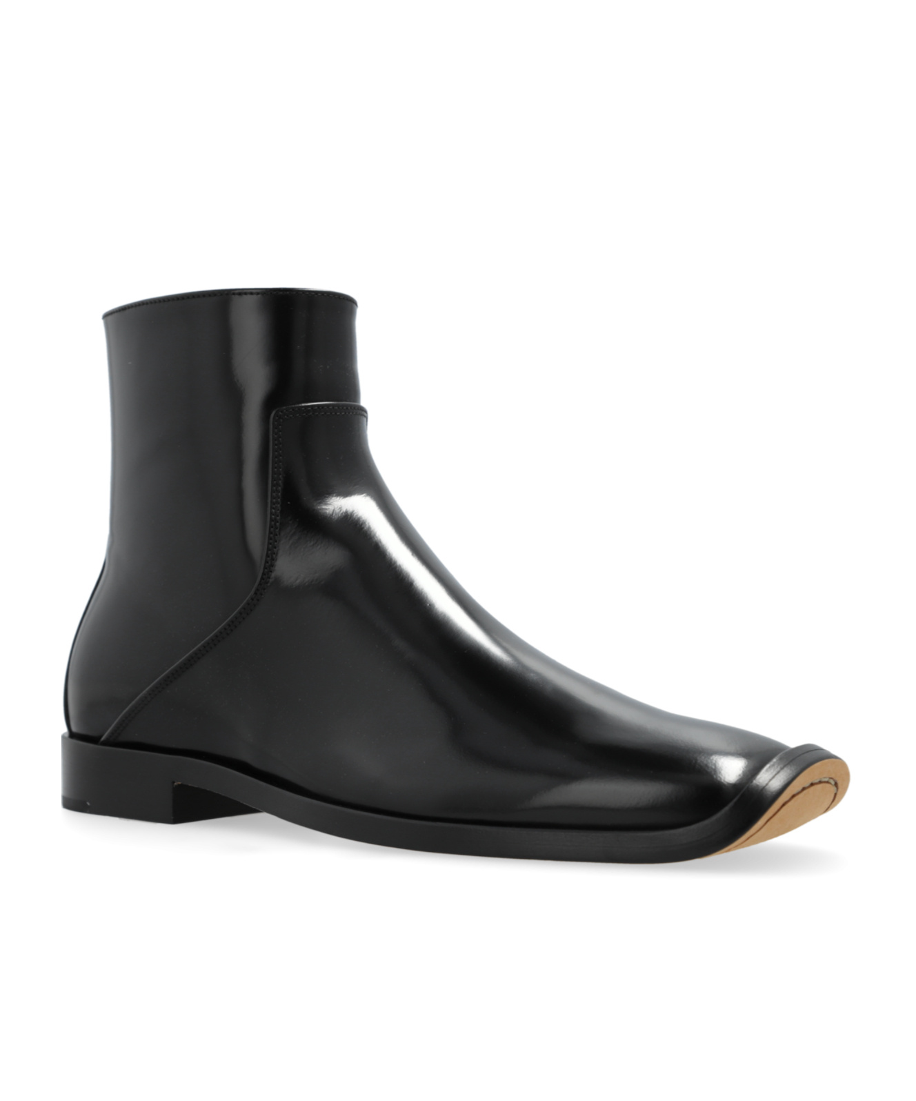 Bottega Veneta Square Toe Boots In Black