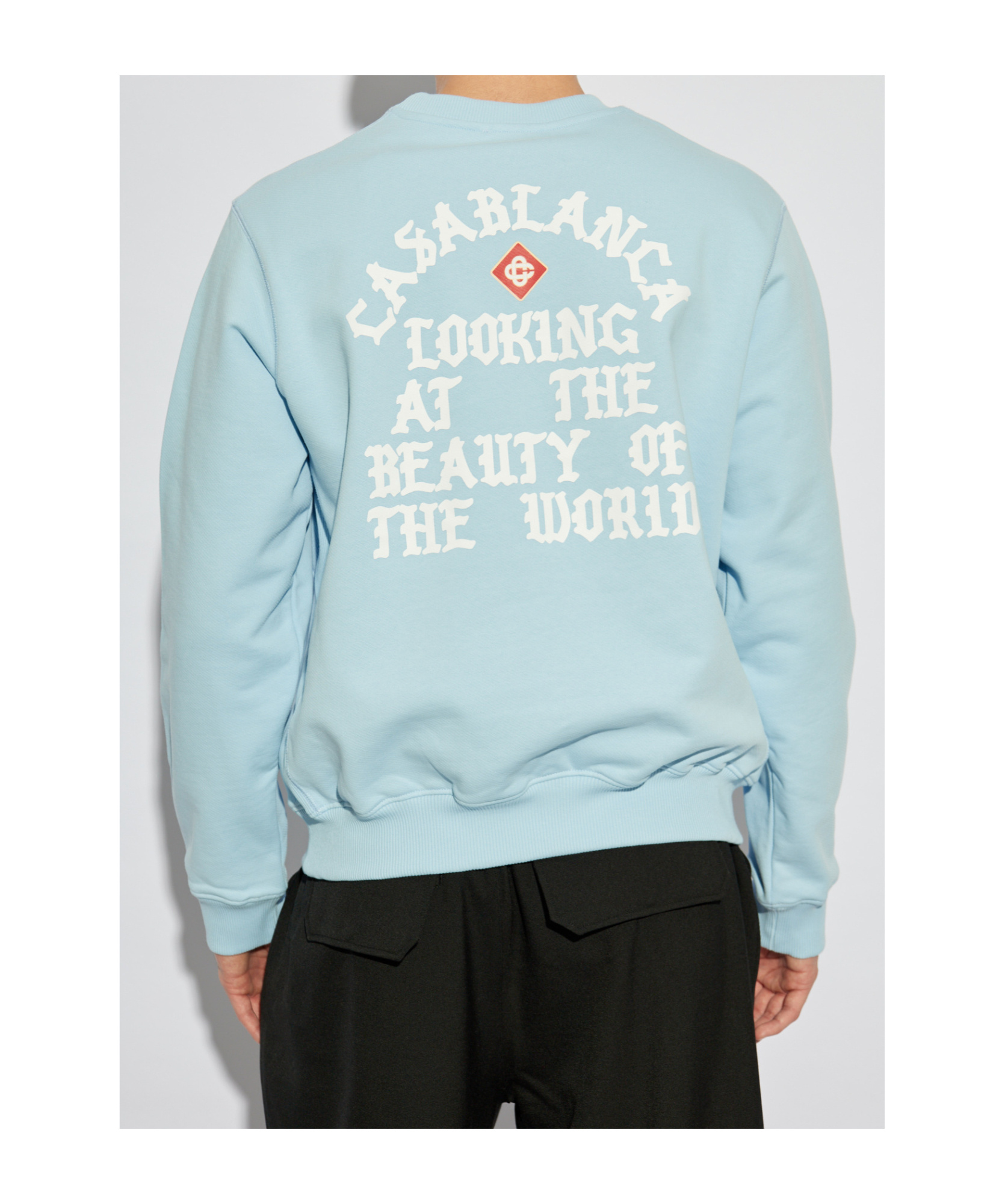 Casablanca The Beauty Of The World Cotton Sweatshirt In Blue