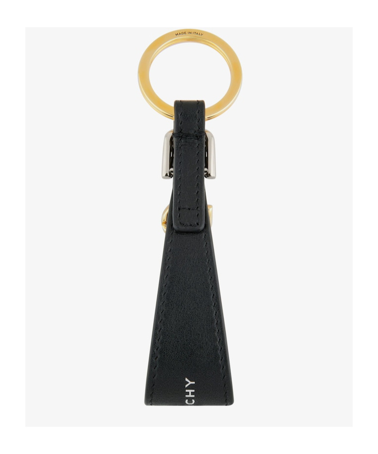 Givenchy Logo-print Leather Keychain In Green