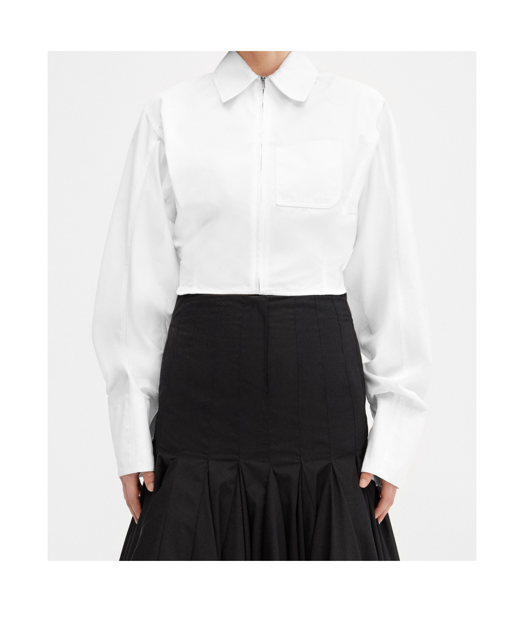 Jacquemus Short Zipper Shirt In White