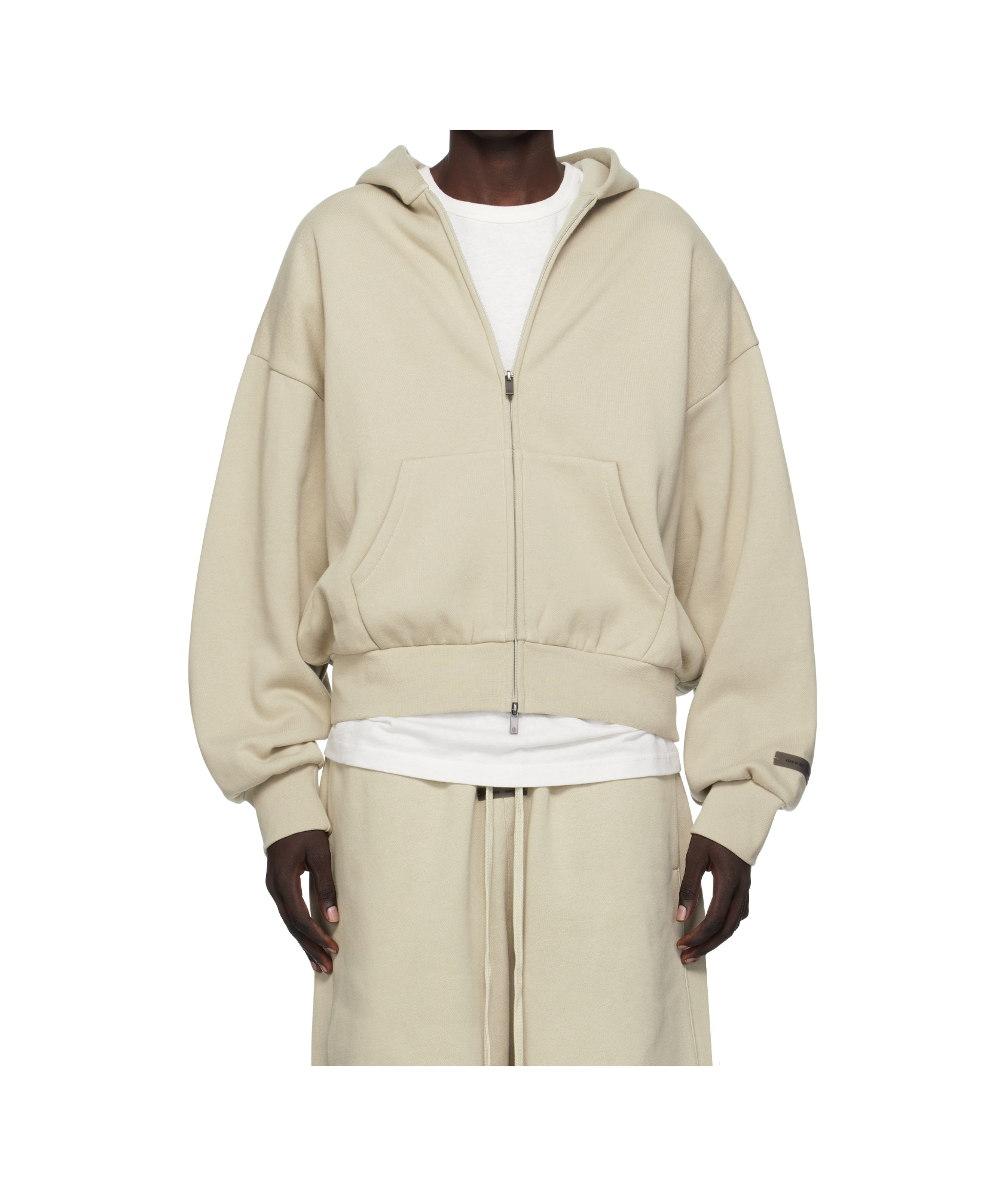 Essentials Taupe Classic Fit Fleece Zip-up Hoodie In Neutral