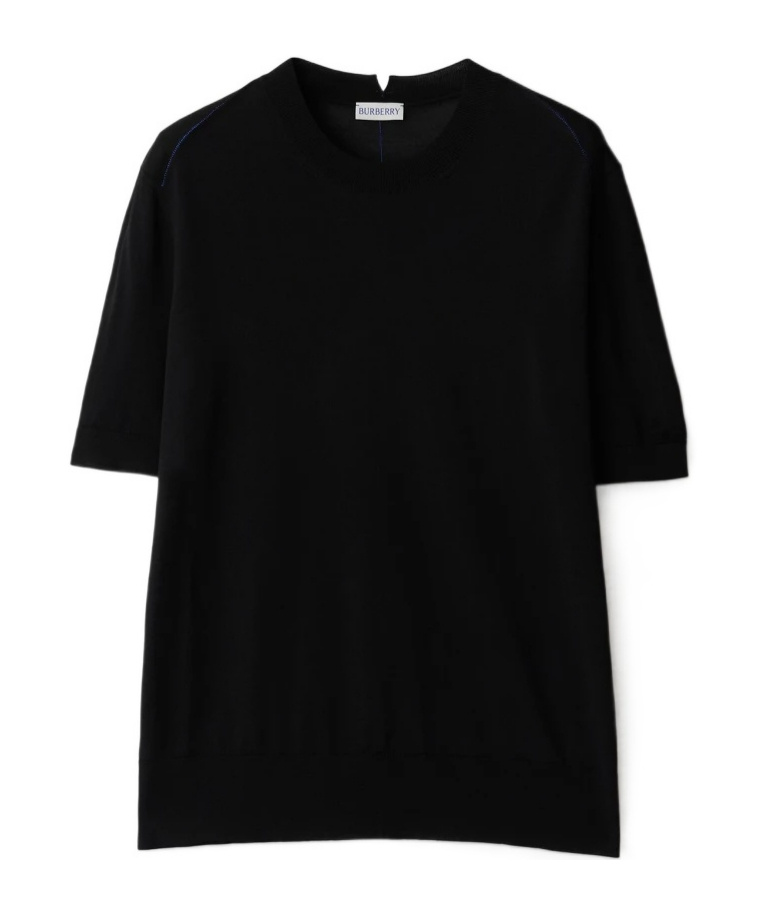 Burberry Round-neck Wool T-shirt In Black
