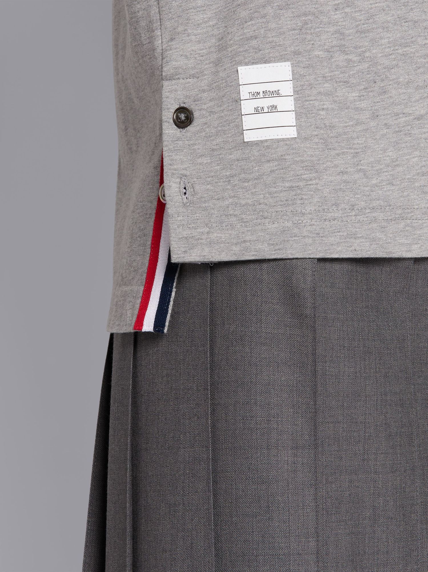 Thom Browne "ringer" T-shirt – Light Grey In Gray