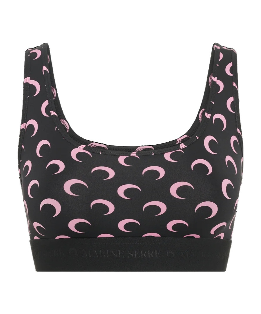 Marine Serre Moon Print Knitted Sports Vest In Black