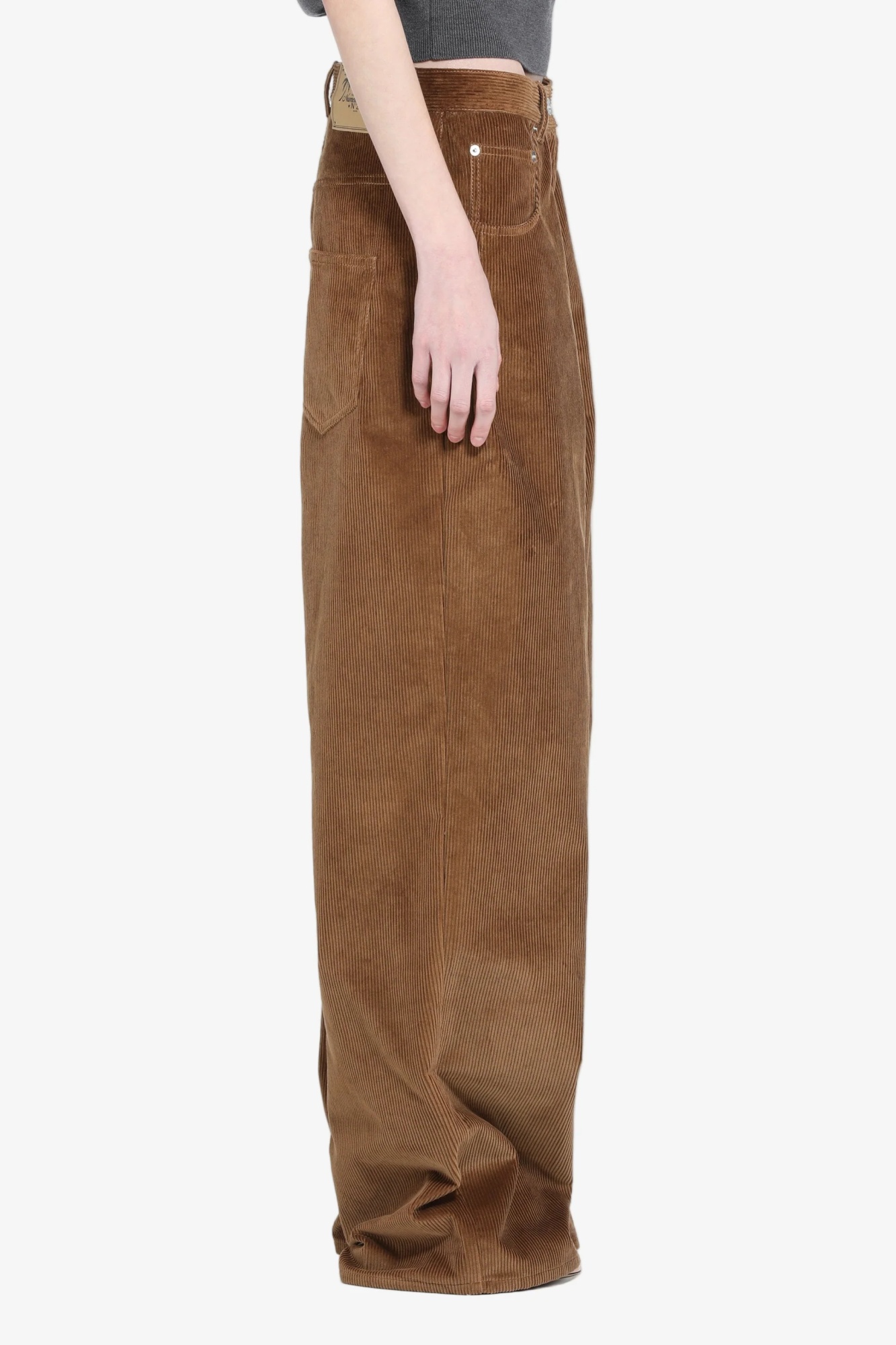 N°21 N21 Wide-leg Velvet Trousers In Brown