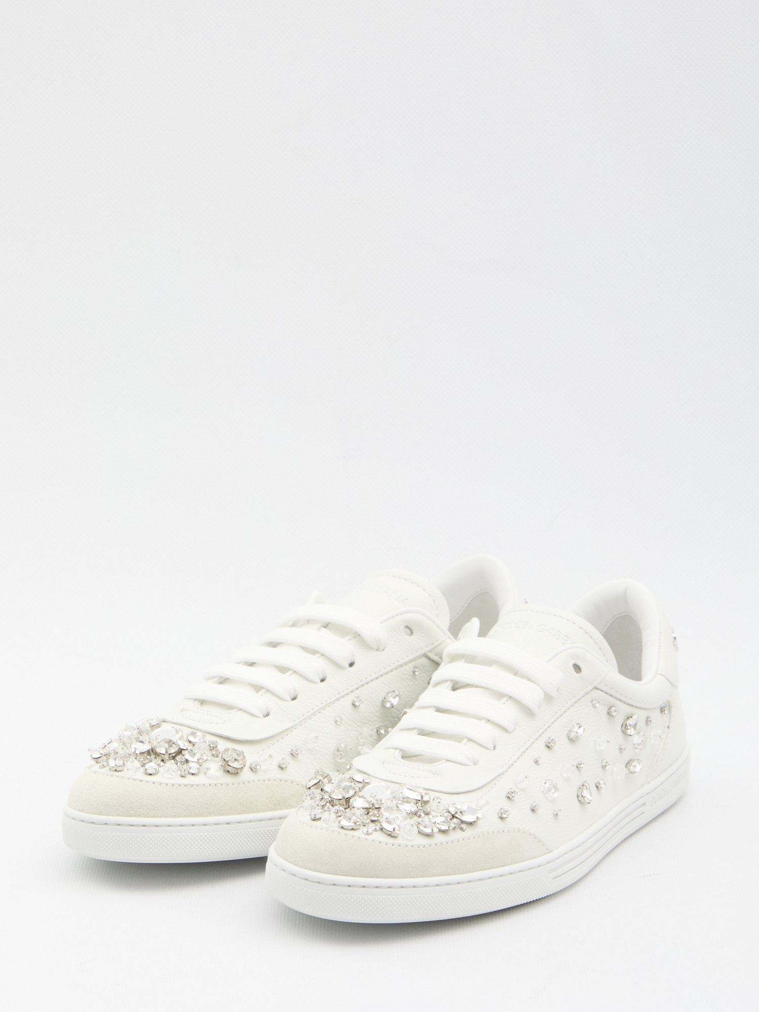 Dolce & Gabbana Sneakers Embellished With Rhinestones In White