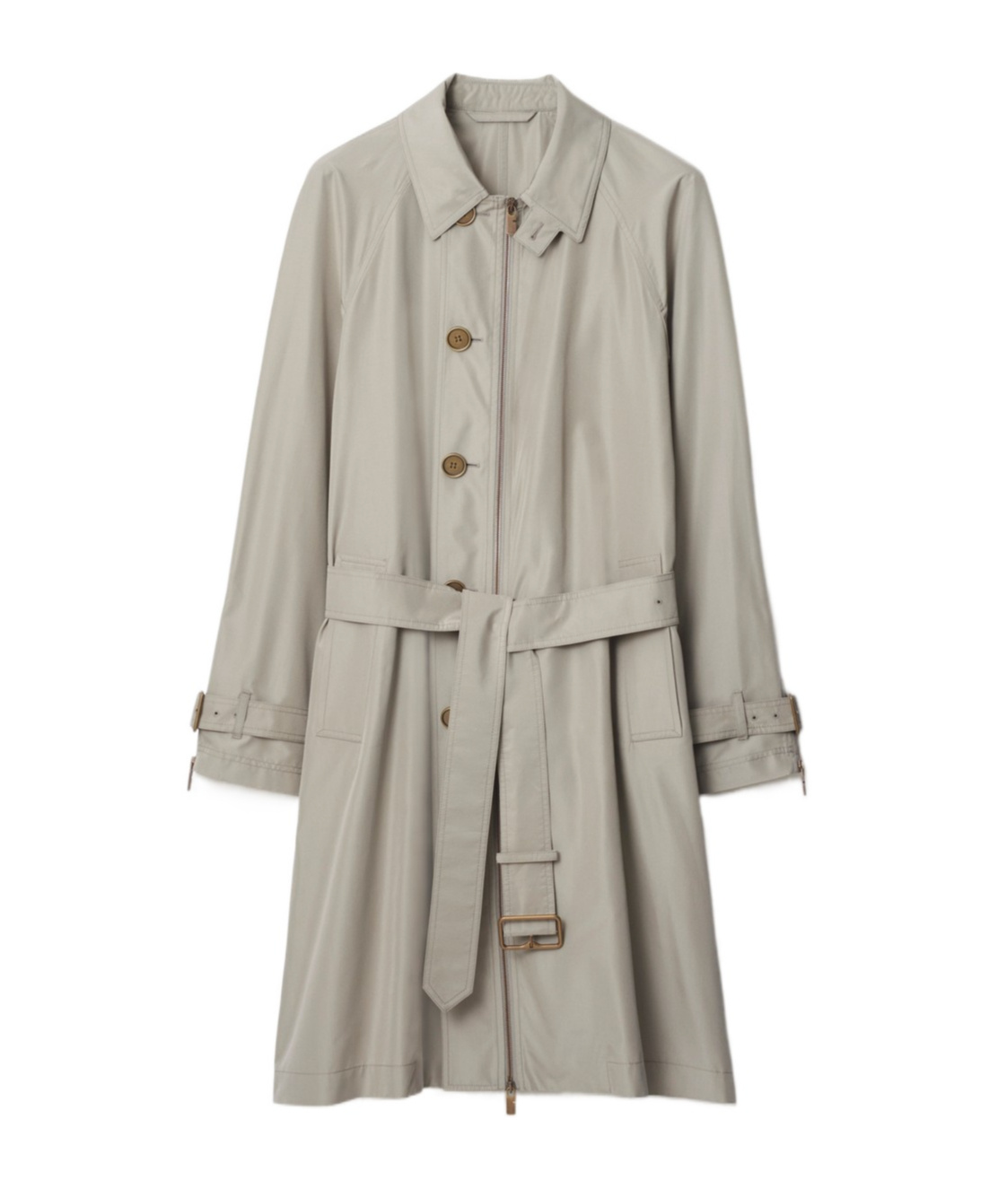Burberry Gabardine-weave Trench Coat In Castle