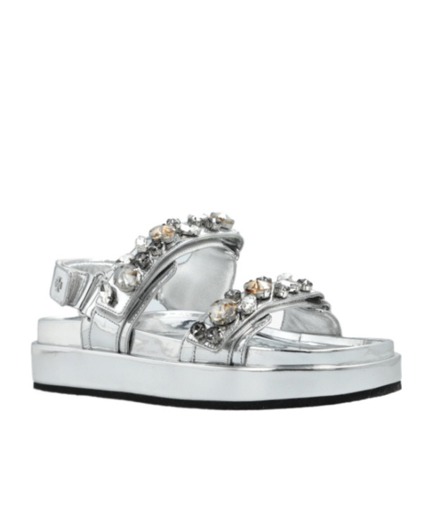 Tory Burch Kira Sports Sandals With Crystals In White
