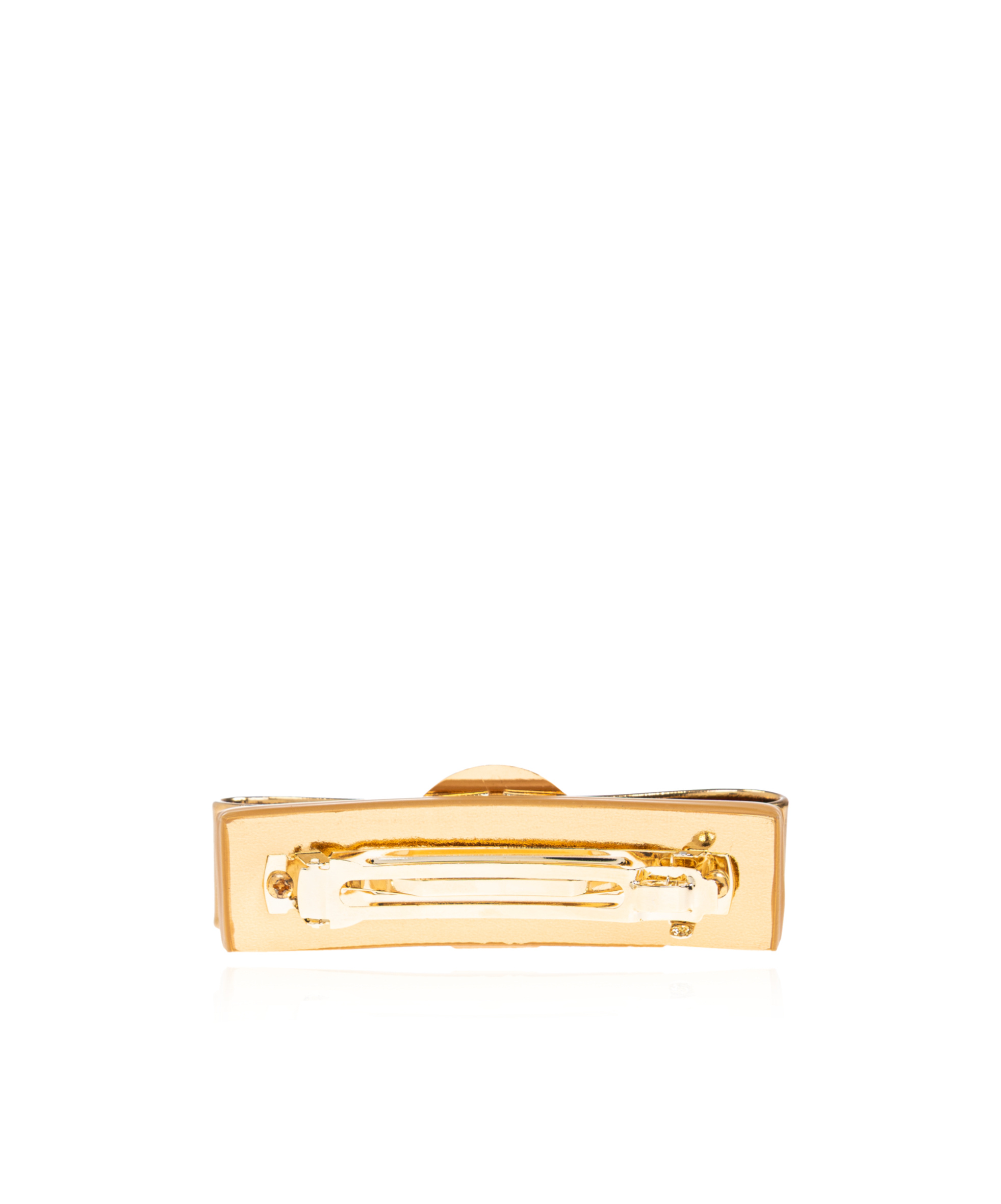 Versace Gianni Ribbon Metallic Hair Clip In Gold