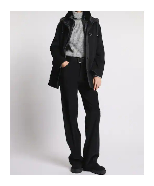Fay Hooded Toggle-fastening Coat In Black