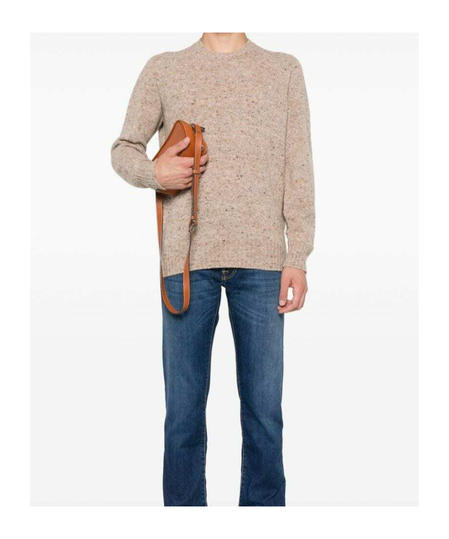 Drumohr Beige Long Sleeves Knitted Sweater In Nude