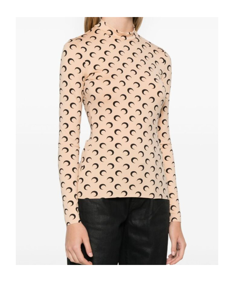 Marine Serre Moon Print Second Skin Top In Nude
