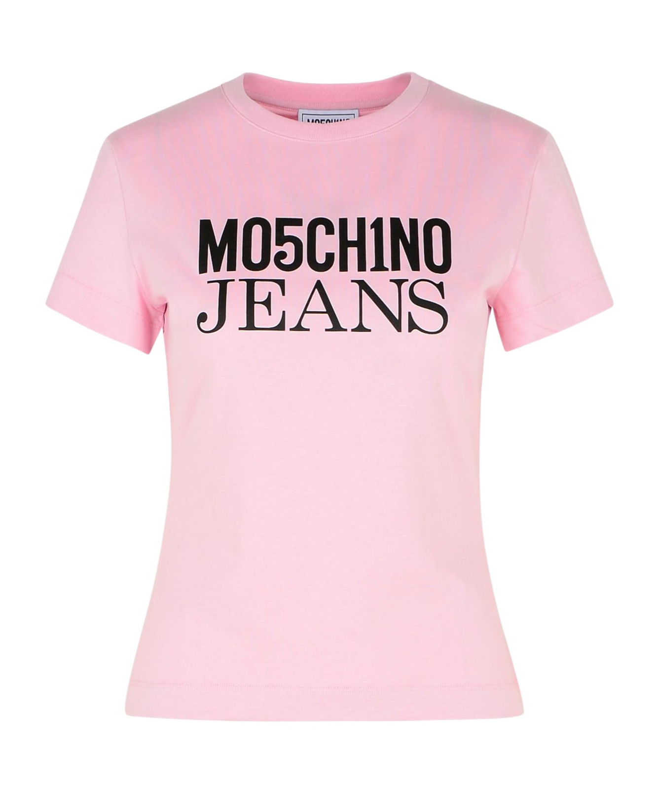 Moschino Jeans Logo-printed Crewneck T-shirt In Pink