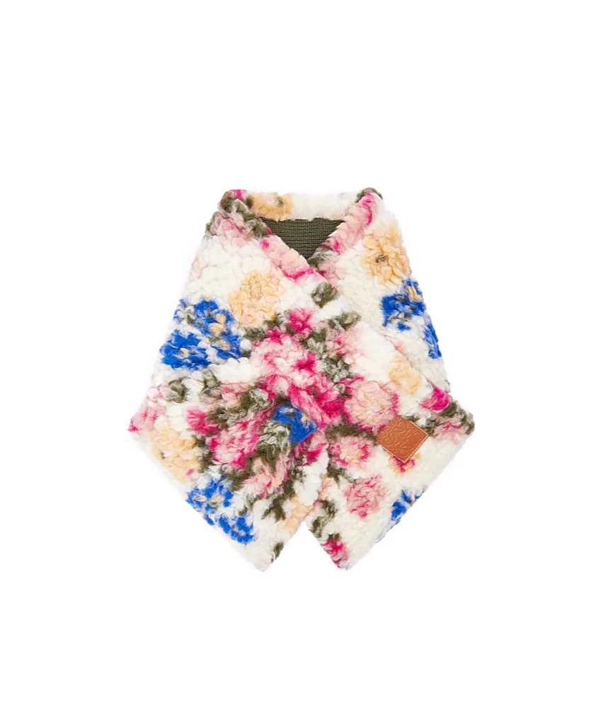 Shop Loewe Scarf In Wool Blend Fleece In Multicolor