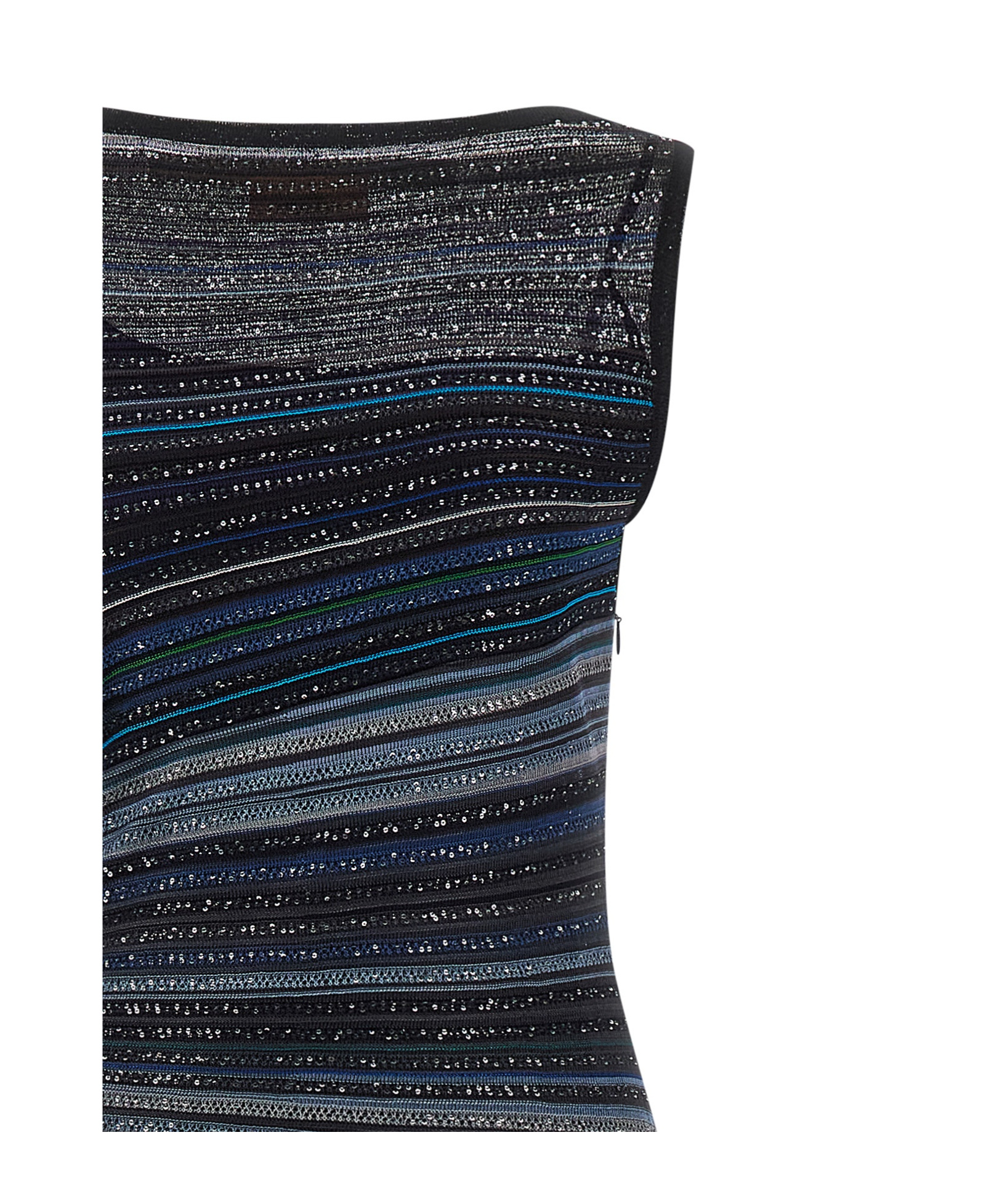 Missoni Long Boat-neck Dress In Striped Knit In Multi