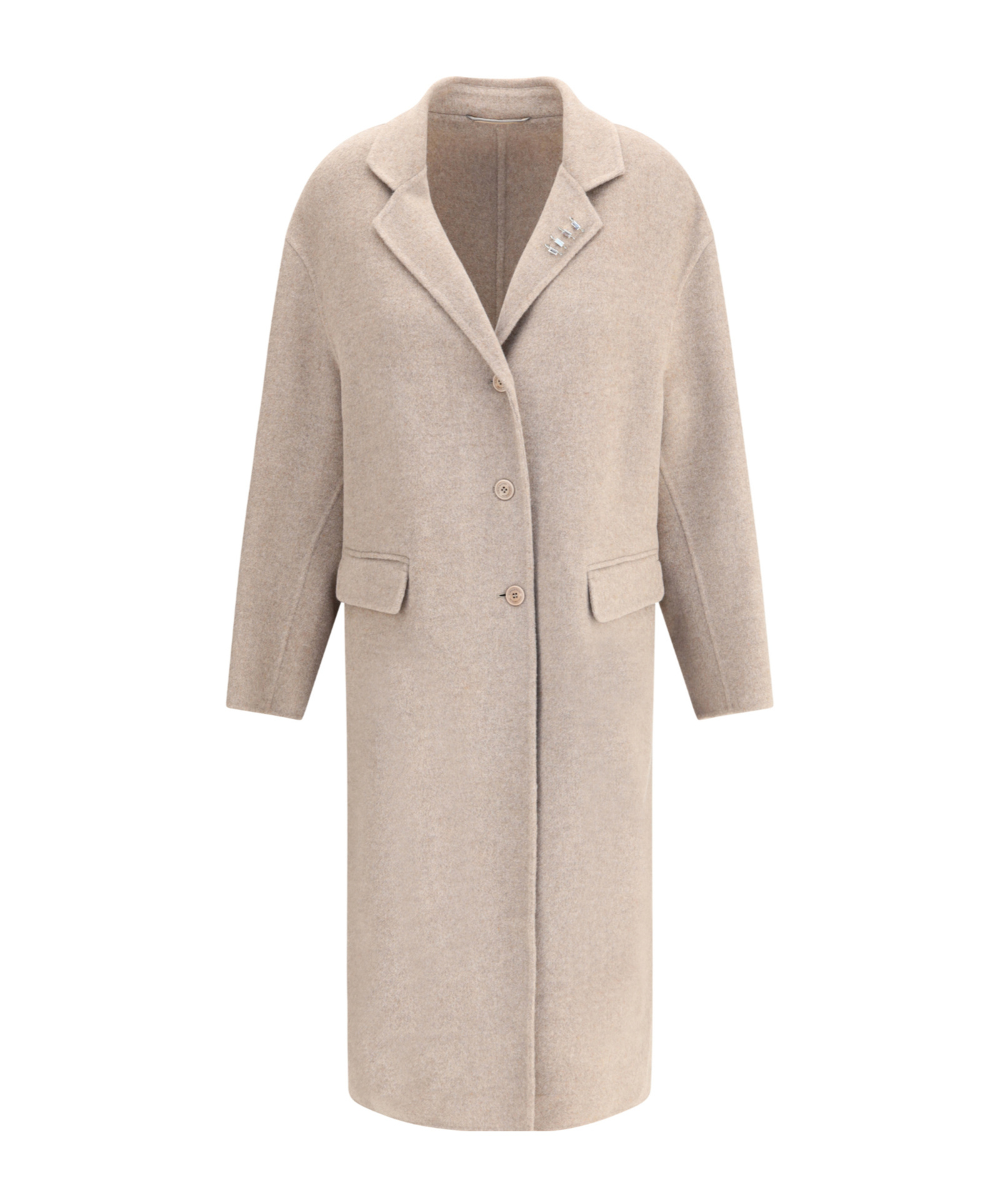 Ermanno Scervino Efezia Button-fastening Flap-pocket Coat In Neutral