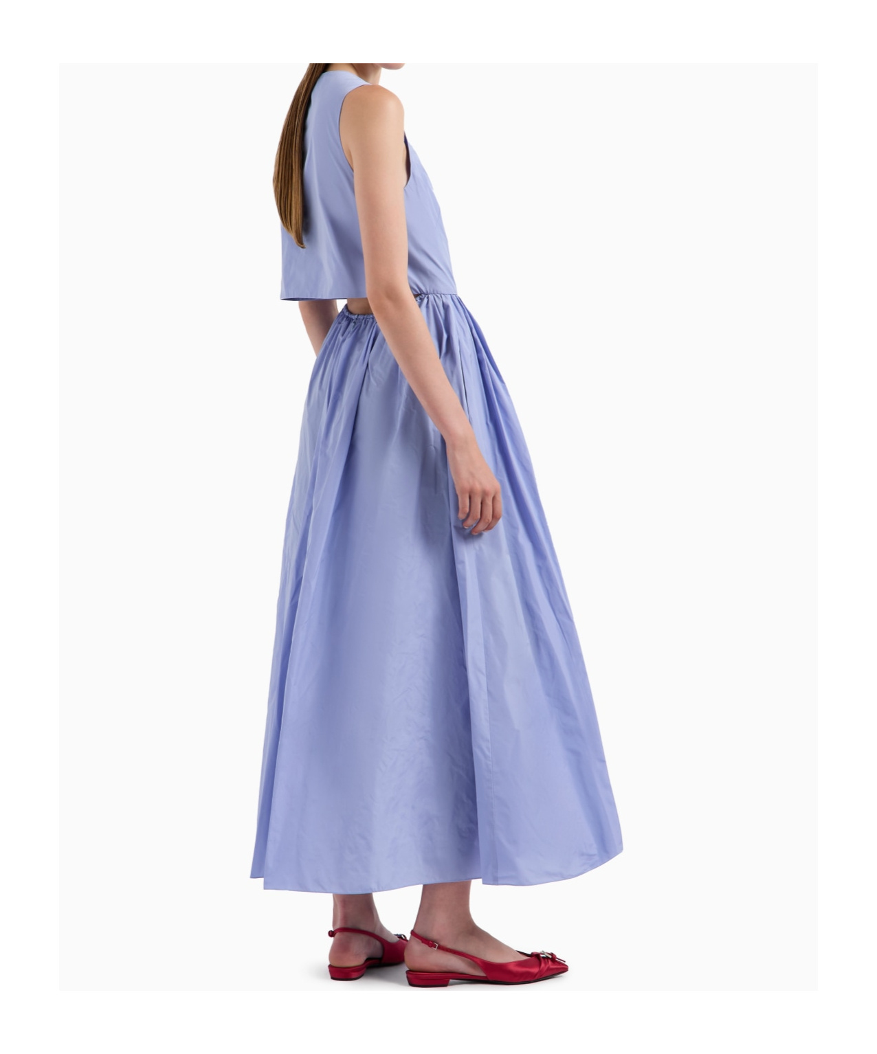Emporio Armani Official Store Langes Kleid Aus Taft In Purple